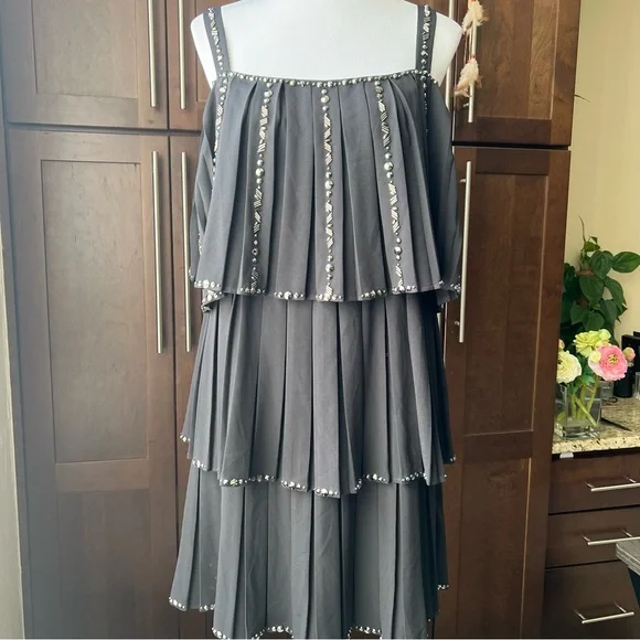 Ted Baker $439 Meltea Embellished Tired Two Way Dress US10